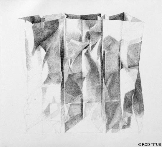 ROD TITUS Still Life - Three Paper Bags - Study OC / Large