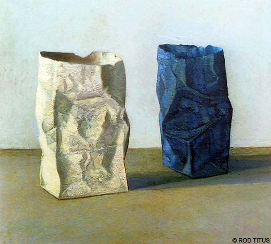 ROD TITUS Still Life - Two Paper Bags OC / Large