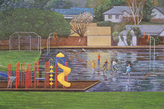 ROD TITUS Playground...Elementary - Playground – Rain (Detail) OC / Description